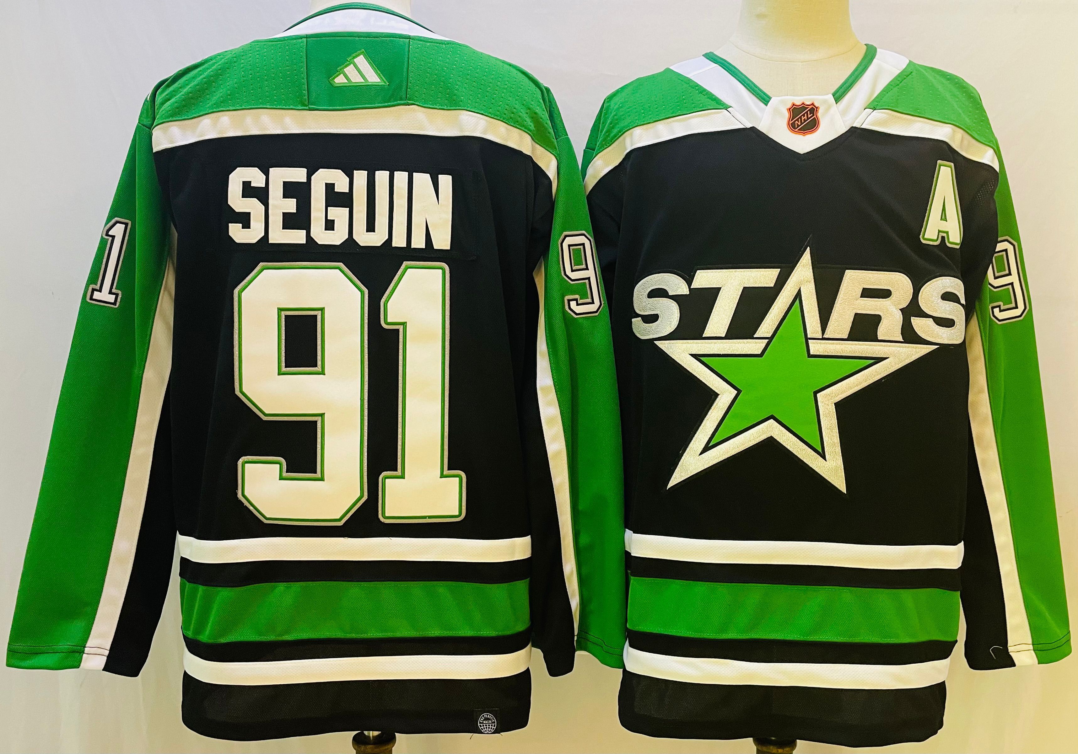 Men Dallas Stars #91 Seguin Black Throwback 2022 Adidas NHL Jersey->dallas stars->NHL Jersey